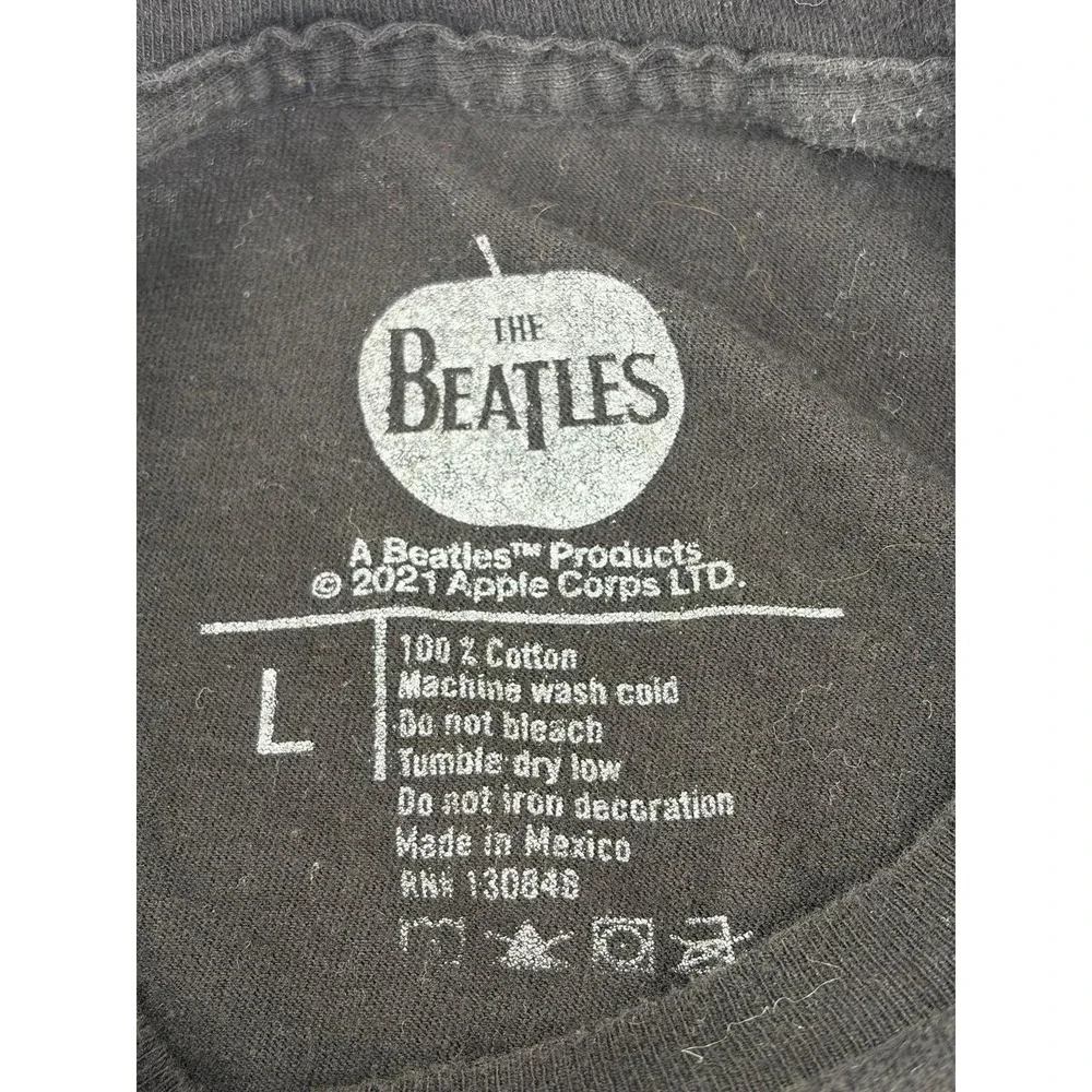 The Beatles Abbey Road T-Shirt, Black 100% Cotton, Size Large